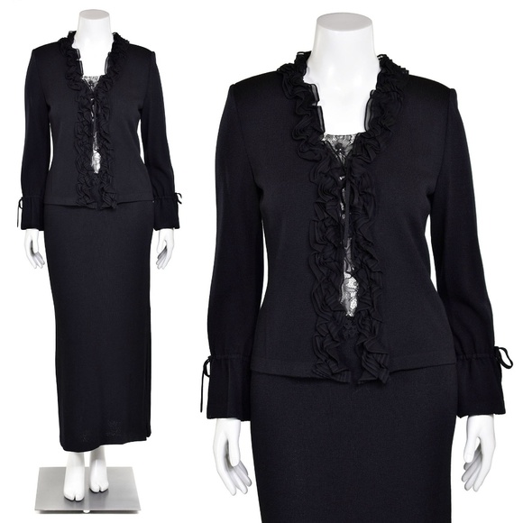 St. John Dresses & Skirts - St John Evening Black Santana Knit Skirt Suit